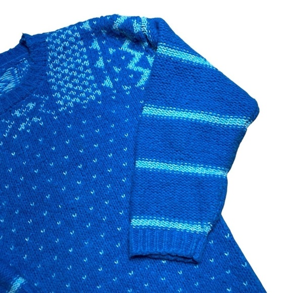 Free People Blue Wool Blend Snowy Day Oversized Pullover Sweater Women’s US M - Picture 4 of 10